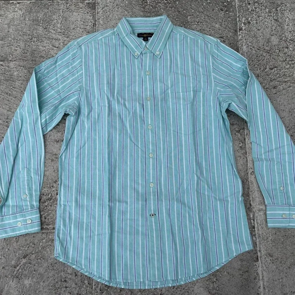 Club Room Men Shirt Casual Collared Long Sleeve Shirt Size M - Picture 4 of 10